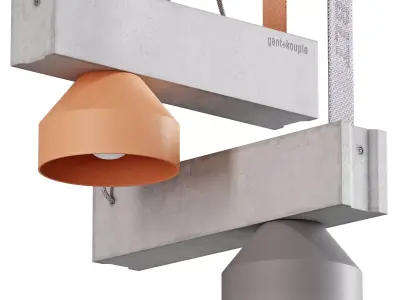 pluskouple block ceiling lamp 3D model