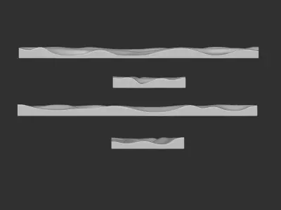 Wavy Wall Art Panel 3D model