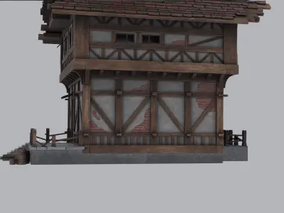 Medieval House Low-poly 3D model