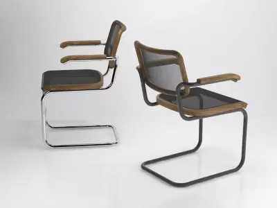 S 64 chair with chrome frame and fabric 3D model