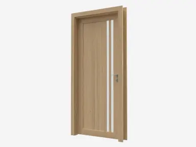 Modern Wooden Interior Door with Furniture 003 3D model