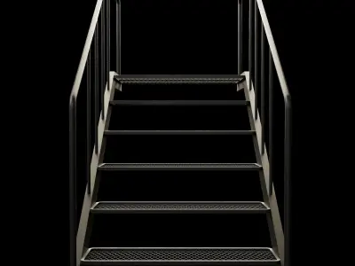 Staircase 3D Model with Technical Drawing 3D model