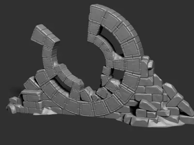 Ancient Stone Structure - Portal Gate 3D print model