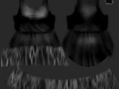 Flouncing Hem Dress With Belt Low-poly 3D model