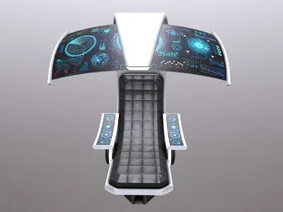 SciFi Seat Futuristic Low-poly 3D model
