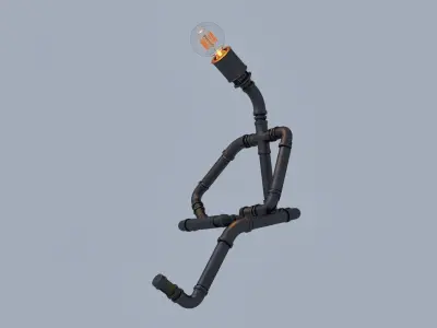 Pipe Lamp - Thinking 3D model