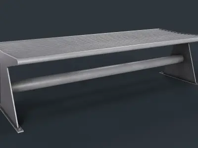 Metal Modern Bench 35 PBR Game Ready Low-poly 3D model