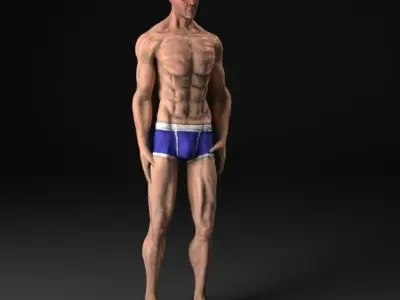Man in Underwear 3D model
