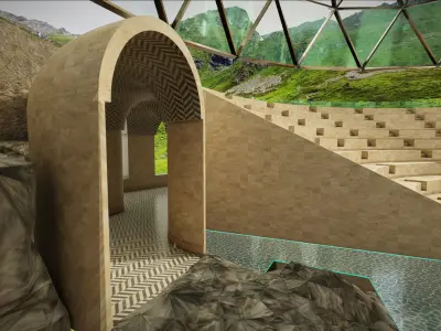 G0041 VR Virtual Reality Theater Low-poly 3D model