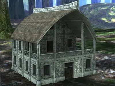 Elven Houses 3 Low-poly 3D model