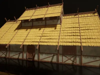 Modular Stylized Medieval Village Kit Low-poly 3D model