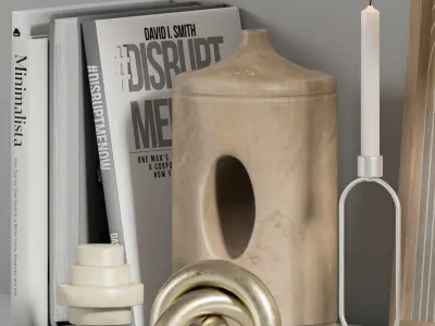 Decorative-set-01 shelf 3D model