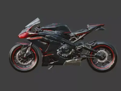 Cyberpunk Assassin Stealth Motorcycle 3D Model Low-poly 3D model