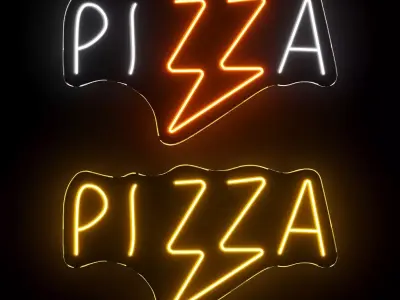 Pizza Neon Sign 3D model