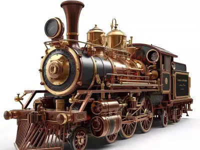 Steampunk Victorian Railway And Armored Train 3D Collection 3D Model Pack