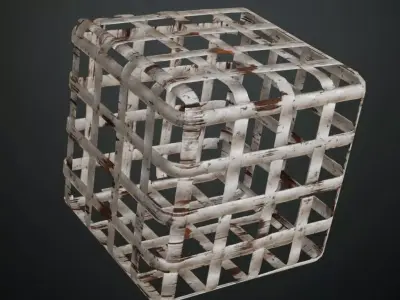 Large Squares Metal Perforated PBR Seamless Texture