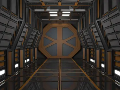 Sci Fi Corridor 3D model 67