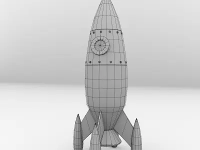 Retro Rocket 3D model