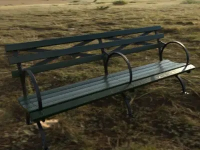 VR Park Bench Low-poly 3D model