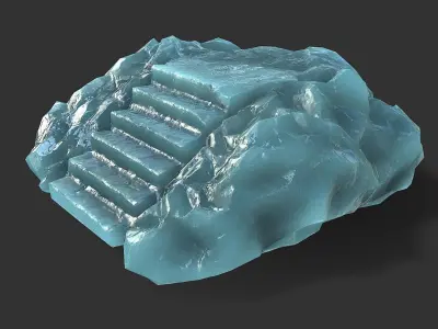 stairs stone 11 Low-poly 3D model