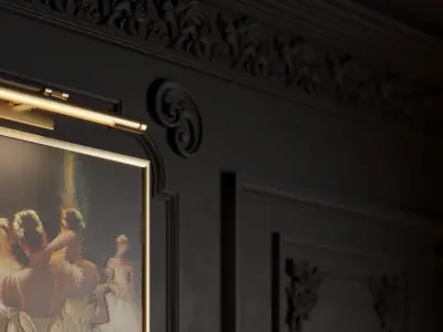 Dark Neoclassic interior scene 3D model