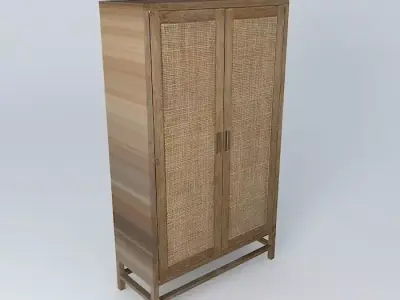 Crate and Barrel Blake Grey Wash 2Door Cabinet Free 3D model