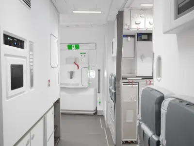  3D Airbus A350 Interior Cabin 