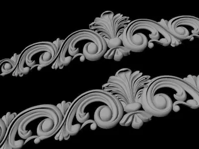 2 dekors two ornate pieces of metal 3D model