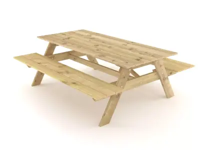 Picnic Table Low-poly 3D model