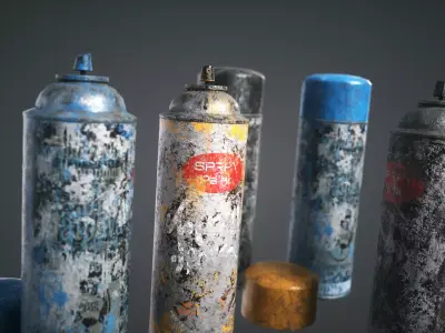 Spray Paint Pack Low-poly 3D model