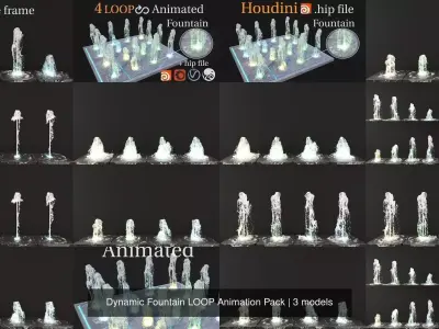 Dynamic Fountain LOOP Animation Pack