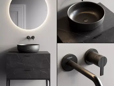 Inbani Grate 02 Vanity Unit Set 4 3D model