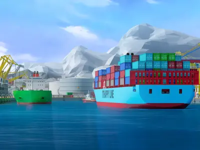 Port 1 Low-poly 3D model