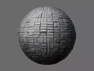 Brick Tile Stone Pavers Seamless PBR Material Texture