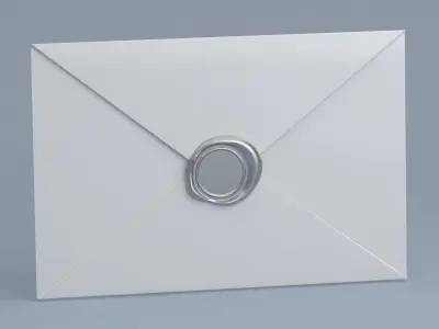 Envelope With Silver  Seal 3D model
