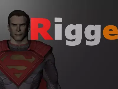 Superman Injustice God Among us Rigged Low-poly 3D model