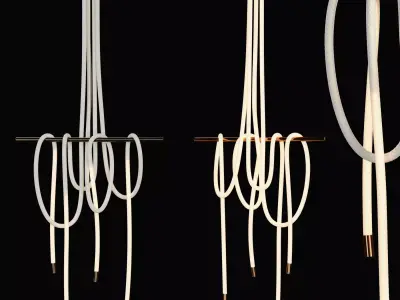 Luke Lamp Pendant light-002 - 2lights- 2mat  3D model