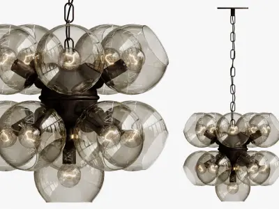 chandelier sphere cumulus glass 3D model