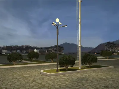 streetlamp parking lot  deepglow  3D model