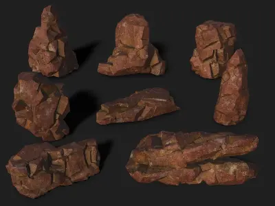 Mountain desert Rocks - 3D Models PBR Pack 03 Low-poly 3D model