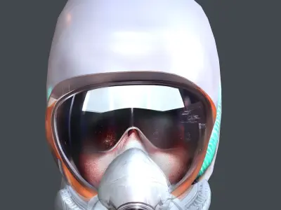 Gas mask helmet scifi character game space Low-poly Low-poly  Low-poly 3D model