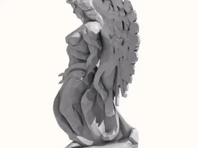 Angel statue low poly 1 3D print model