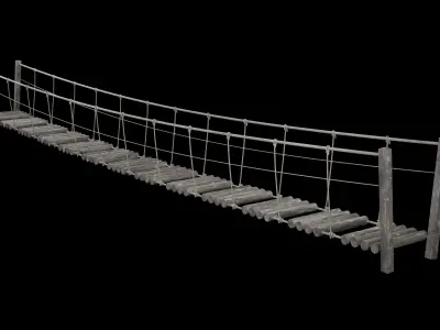 ROPE BRIDGE JUNGLE TRACK PIER HANGING PLATFORM COLLECTION Low-poly 3D model