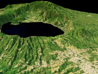 Lake Coatepeque 3d model terrain 3D model