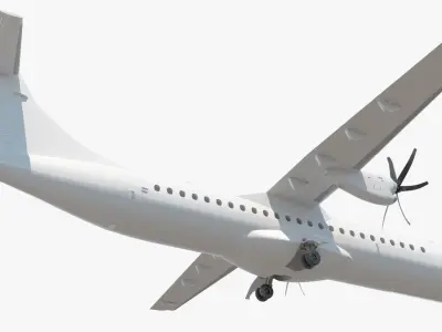  Civil Passenger Plane with Dual Propellers White 