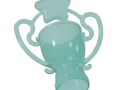 Transparent Star Championship Trophy 3D model