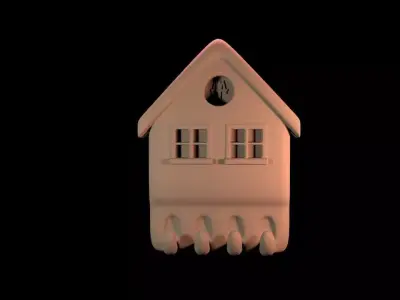 Minimalist Wall Key Holder - 3D Printable Key Rack with Hooks 3D print model