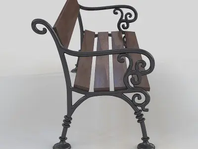 Bench Exterior Art Metal LA1 3D model