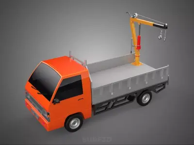 REAR GATE TAILGATE FOLDING CRANE HAND CRANK WINCH TRUCK PICKUP 3D model