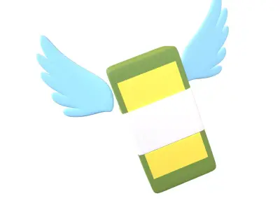 Cartoon Money With Wing V1 006 Low-poly 3D model